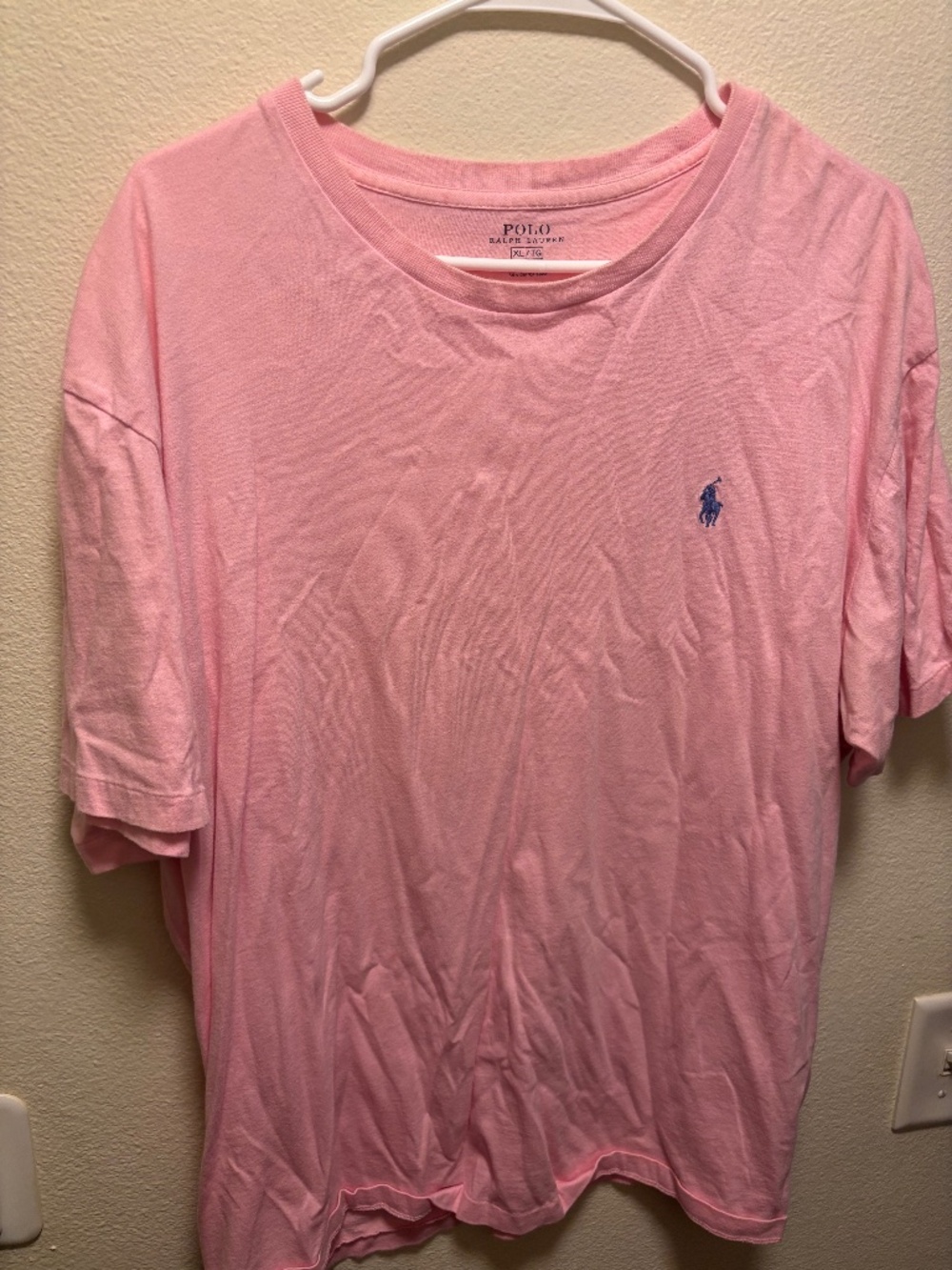 Men's Pink Ralph Lauren Polo T-Shirt Size XL